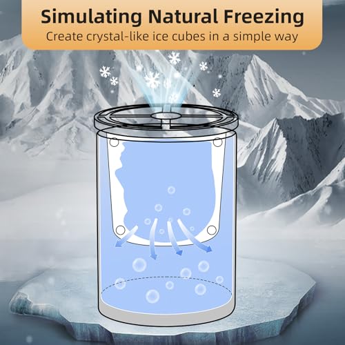 Miaowoof Clear Ice Cube Maker, 2.5 Inch Stainless Steel Crystal Large Clear Ice Ball Maker, Silicone Ice Cube Mold for Cocktails, Drinks & Bourbon, Whiskey Gifts for Men, Metal Color(2 Pack) - Image 2