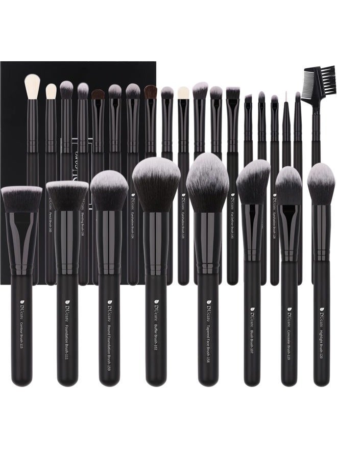 DUcare Professional Makeup Brushes Set 27Pcs Makeup Brush Set Premium Synthetic Kabuki Foundation Blending Face Powder Blush Concealers Eye Shadows Brushes - Image 1