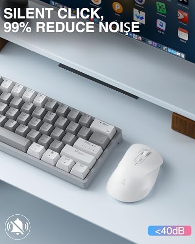 SOLAKAKA SM66 White Silent Wireless Mouse, Dual Mode(BT/2.4G) Computer Mouse for Laptop/PC/Mac - Image 5