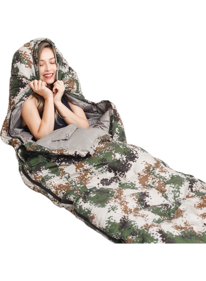 BeiJiLang Sleeping Bag For Adults, Camouflage, Outdoor Camping, Travel, Business Trips, Dirt-Proof, All-Season, Thickened, Portable Sleeping Bag, 2.5Kg - Image 3