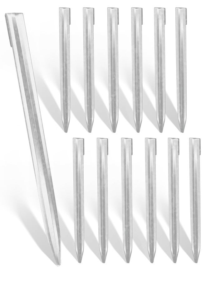 Worth Garden Metal Garden Edging 12" Stakes - Silver Color - Image 1