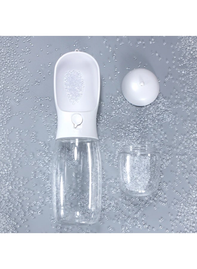 Pet Feeding Bottle for Cats and Dogs Water and Food Storage Easy Feeding Portable Travel 2 in 1 Pink 300ml - Image 5