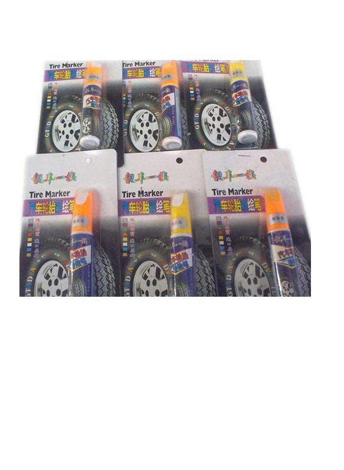 Auto Car Tire Tyre Marker Paint Pen Waterproof-Yellow - Image 4