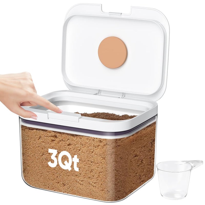 Moryimi Brown Sugar Container Airtight, 3 Quart Brown Sugar Keeper Storage Container with Spoon - Image 1