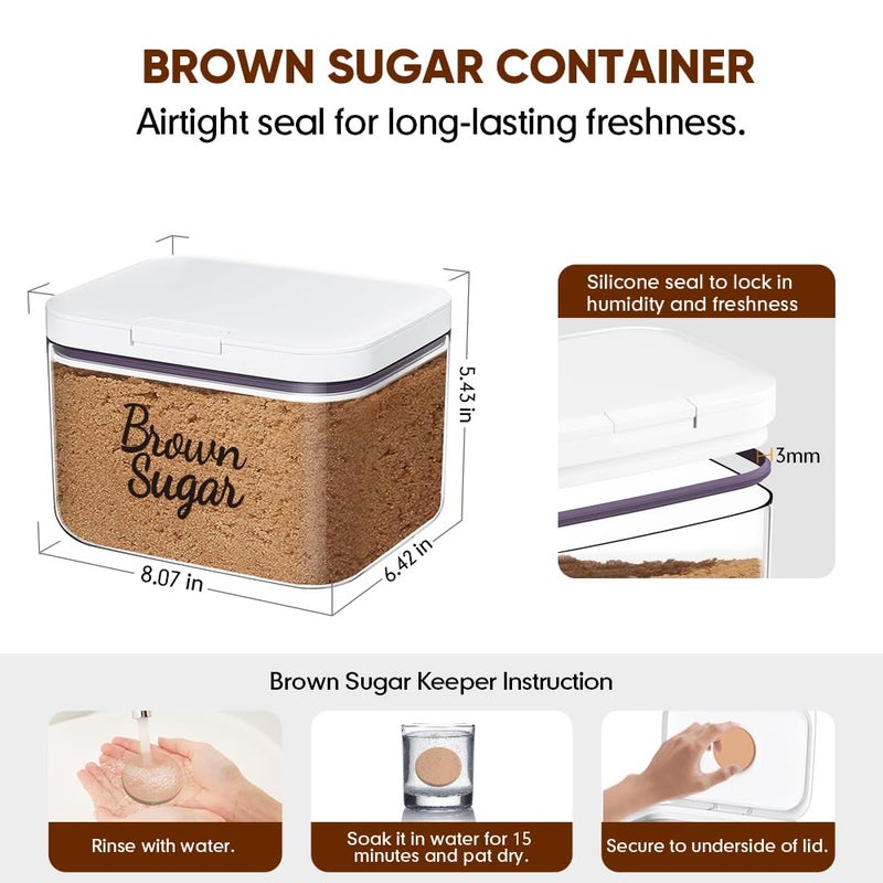 Moryimi Brown Sugar Container Airtight, 3 Quart Brown Sugar Keeper Storage Container with Spoon - Image 3