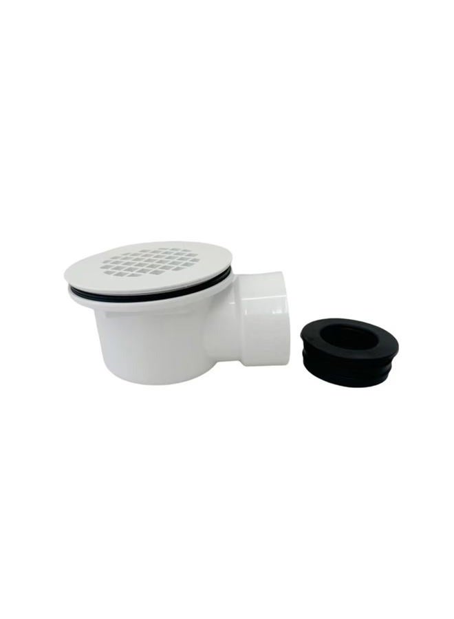 WAWO PVC 2" Low Profile Shower Drain, Side Outlet Drain Assembly with 2" x 1-1/2" Reducer Pipe Fitting and Perforated Strainer, for Low Profile Trap and Shower Base Drain. - Image 3