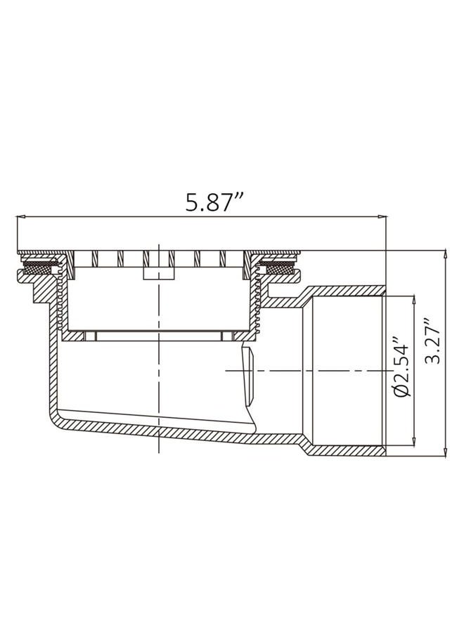 WAWO PVC 2" Low Profile Shower Drain, Side Outlet Drain Assembly with 2" x 1-1/2" Reducer Pipe Fitting and Perforated Strainer, for Low Profile Trap and Shower Base Drain. - Image 5