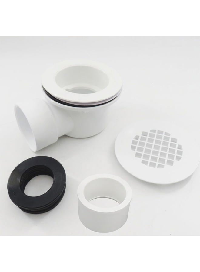 WAWO PVC 2" Low Profile Shower Drain, Side Outlet Drain Assembly with 2" x 1-1/2" Reducer Pipe Fitting and Perforated Strainer, for Low Profile Trap and Shower Base Drain. - Image 4