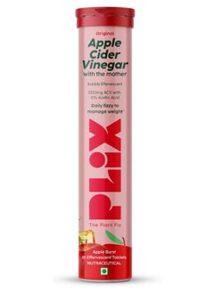 PLIX THE PLANT FIX PLIX life World's First Apple Cider Vinegar 15 Effervescent Tablets, Pack of 1 (Apple)  - Image 1