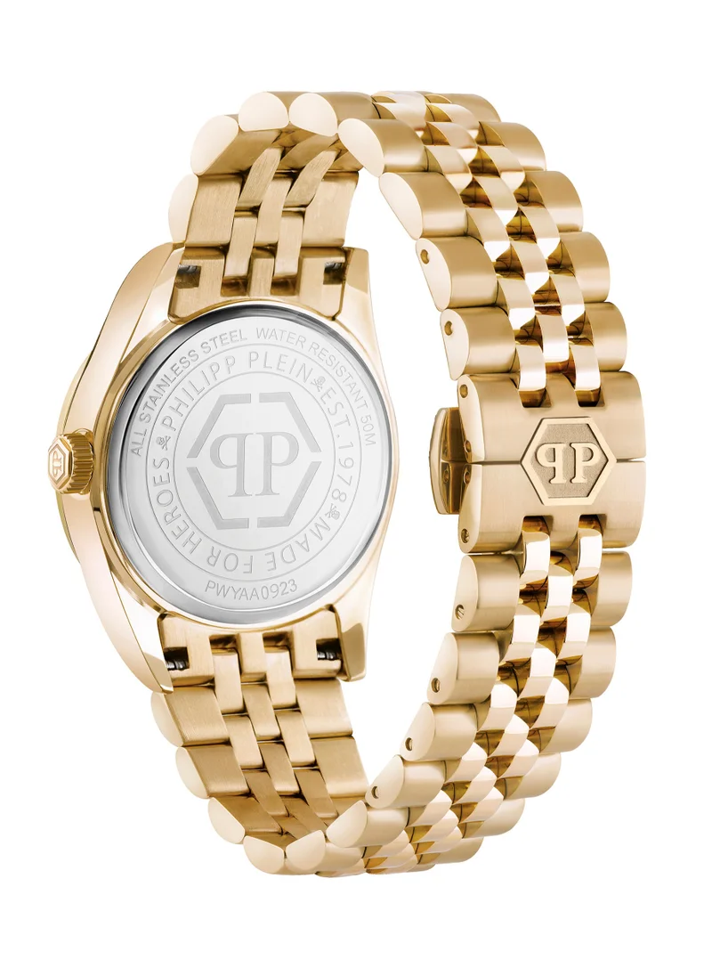 PHILIPP PLEIN Date Superlative Watch For Women With Gold Stainless Steel Bracelet 34 Mm 5 Atm