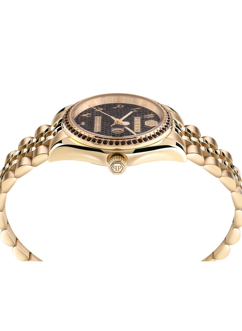 PHILIPP PLEIN - Date Superlative Watch For Women With Gold Stainless Steel Bracelet 34 Mm 5 Atm - Image 1