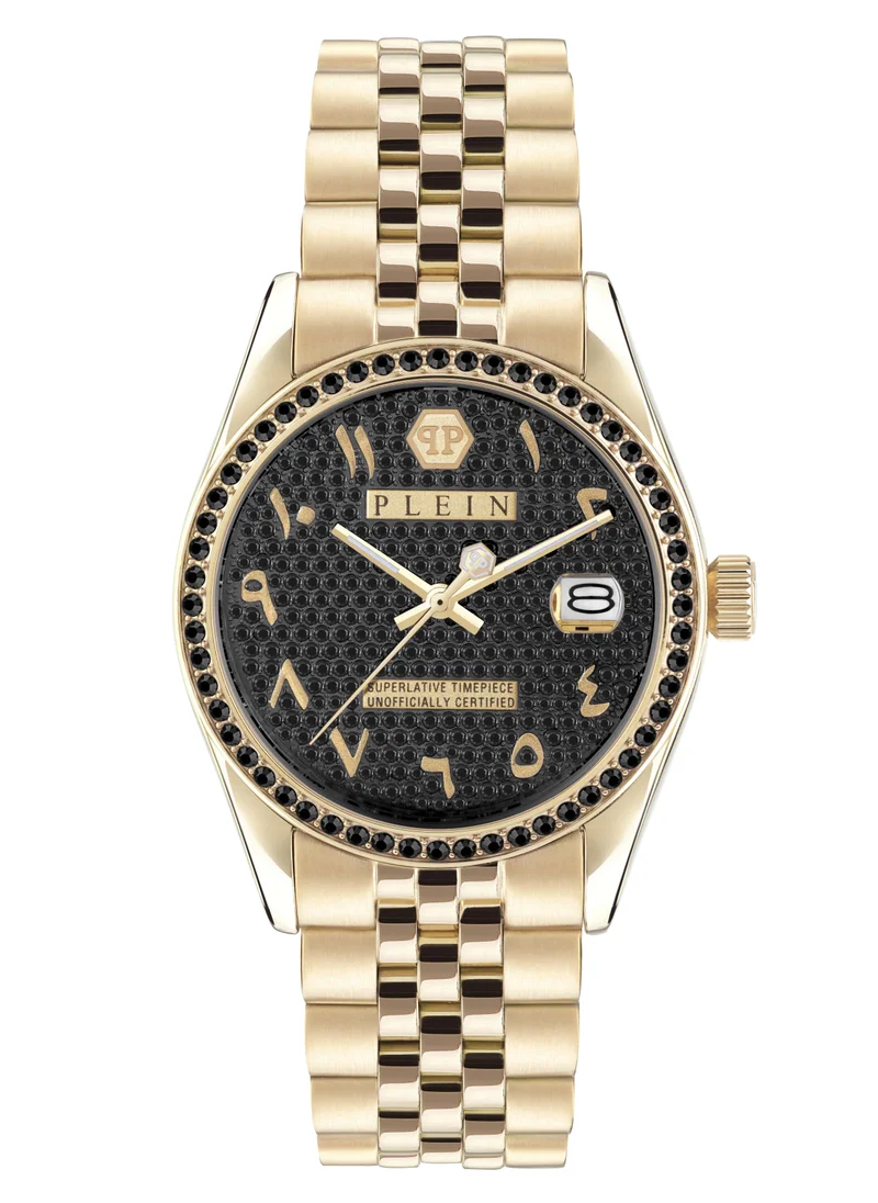 PHILIPP PLEIN Date Superlative Watch For Women With Gold Stainless Steel Bracelet 34 Mm 5 Atm