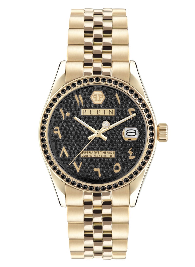 PHILIPP PLEIN - Date Superlative Watch For Women With Gold Stainless Steel Bracelet 34 Mm 5 Atm - Image 1