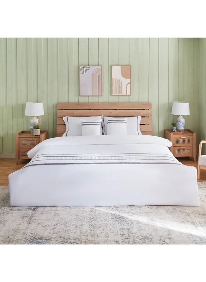 هوم بوكس White Haven Voul 5-Piece Stripe Cotton King Comforter Set 220 x 240 cm