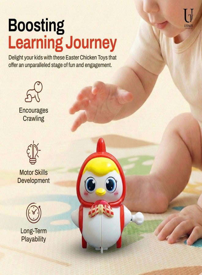 UTPATI Chicken Toys for Kids, Swinging Chain String Magnetic Hen with Chick Learning to Crawl Spring Toy, Crawling Wind-up Duck, Walking Chicken Cute Windup Toy for Boys Girls Toddler (Multi) - Image 5