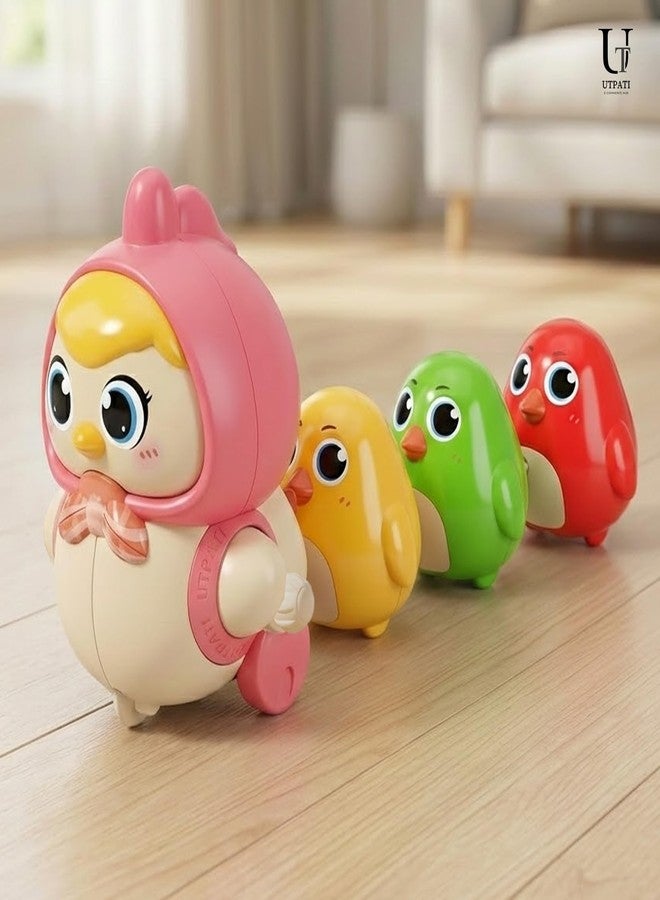 UTPATI Chicken Toys for Kids, Swinging Chain String Magnetic Hen with Chick Learning to Crawl Spring Toy, Crawling Wind-up Duck, Walking Chicken Cute Windup Toy for Boys Girls Toddler (Multi) - Image 2