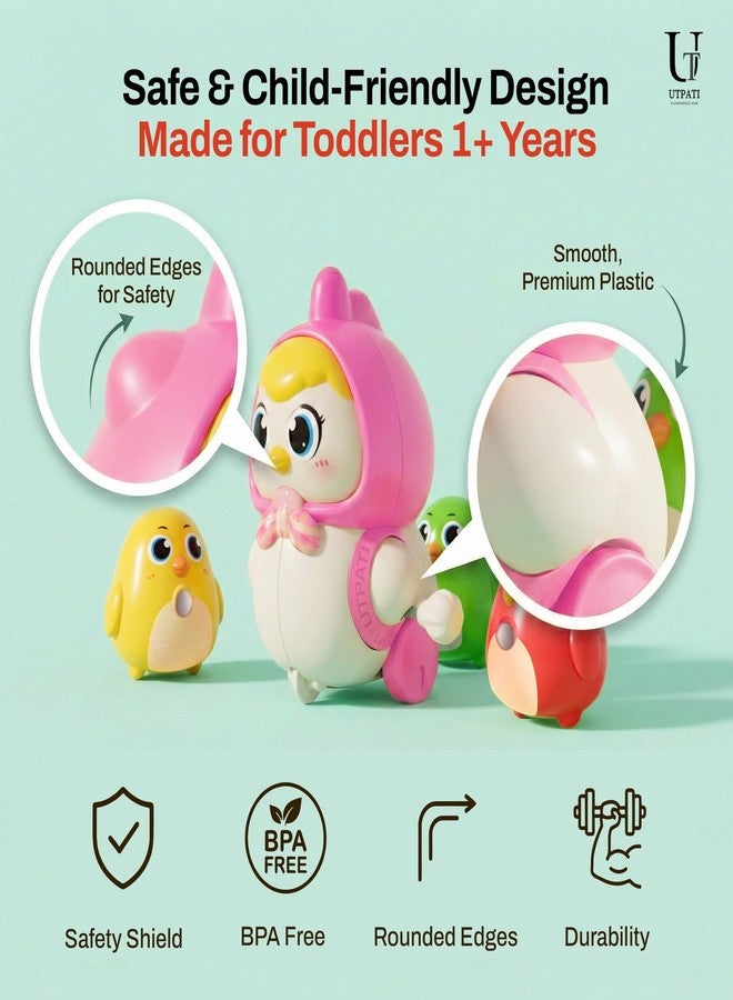 UTPATI Chicken Toys for Kids, Swinging Chain String Magnetic Hen with Chick Learning to Crawl Spring Toy, Crawling Wind-up Duck, Walking Chicken Cute Windup Toy for Boys Girls Toddler (Multi) - Image 4
