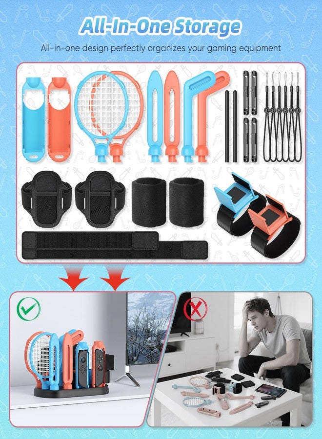 KOVA [For Switch 2/1/OLED] Sports Accessories Bundle for Nintendo Switch 2 (2025)/Switch 1 with Organizer Station,Family Party Sports Kit,Golf/Tennis/Dance/Sword/Soccer for Joycon &All-in-One Storage Stand - Image 4