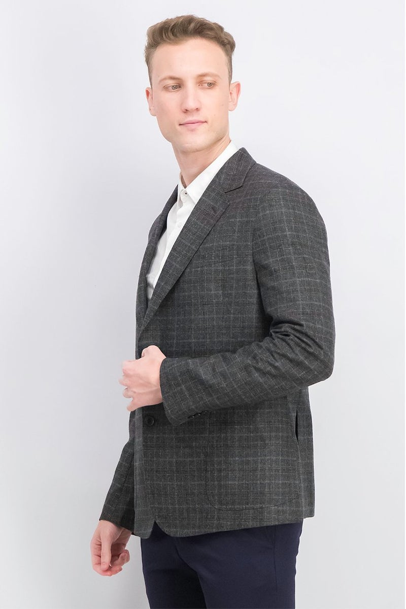 Paul Smith Men Tailord Fit Long Sleeve Suit Jacket, Charcoal - Image 3
