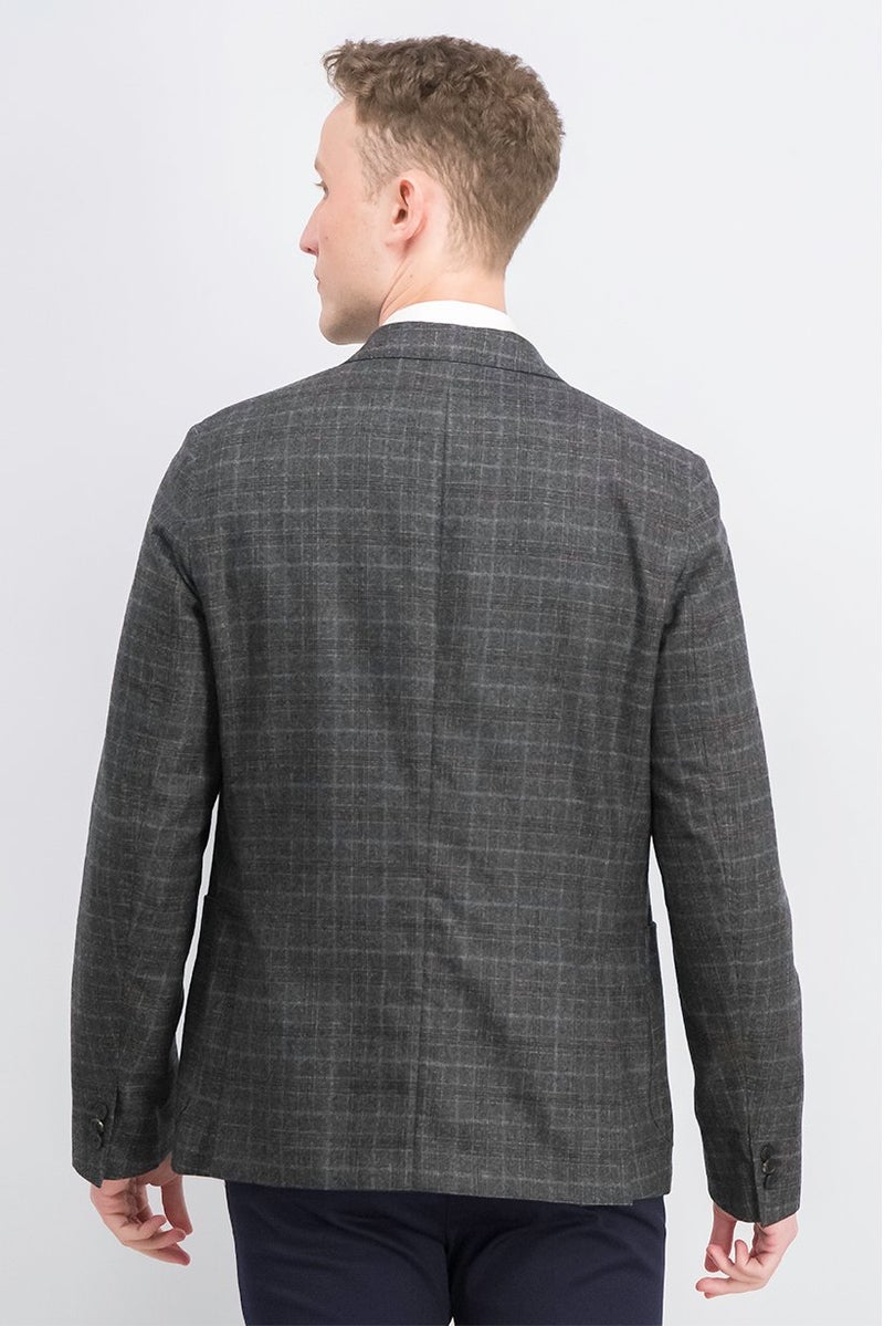 Paul Smith Men Tailord Fit Long Sleeve Suit Jacket, Charcoal - Image 4