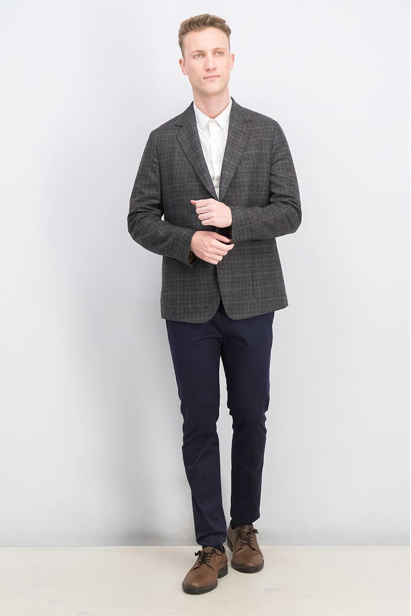 Paul Smith Men Tailord Fit Long Sleeve Suit Jacket, Charcoal - Image 2
