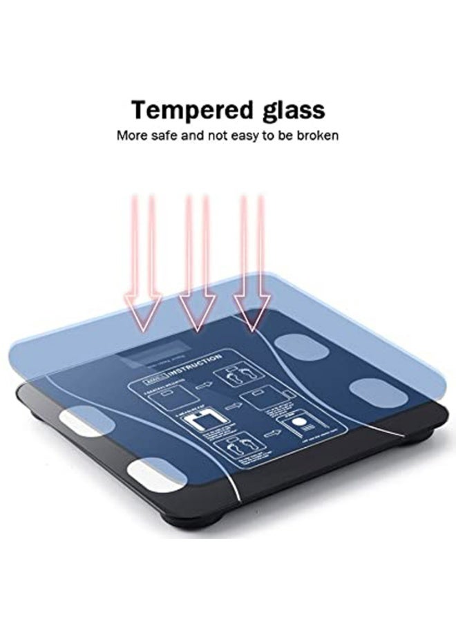 دينكس ميزان رقمي ذكي بلوتوث مع تطبيق، ميزان وزن الجسم مع تتبع BMI، قابل للشحن USB، زجاج مقوى، دقة عالية، ميزان حمام للياقة المنزلية DX1717 - Image 3