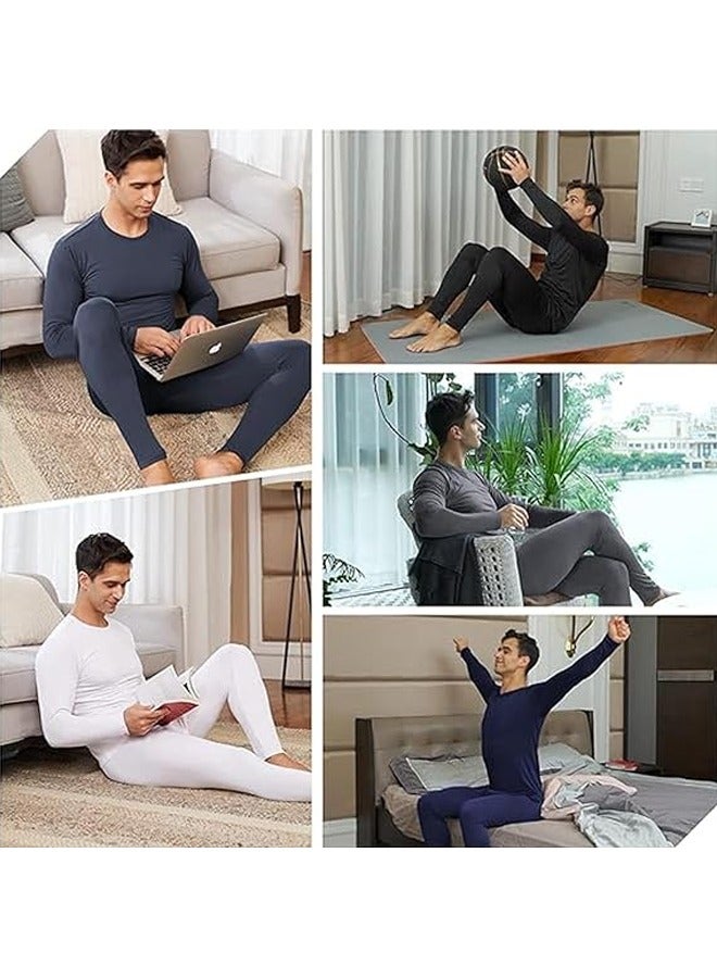 Excefore Men Thermal Underwear Set, Men Thermal Base Layer Long Sleeve pajama, Thermal Long Johns Top & Bottom Set,Compression, Cycling, Skiing, Training, Hiking, Outdoor Sports （XXL）  - Image 4