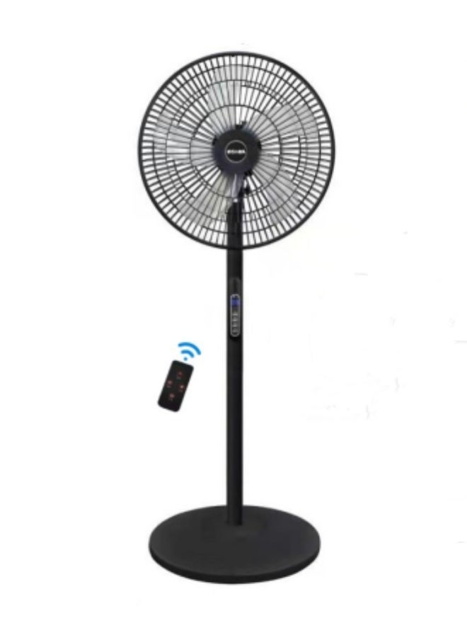 21 Inches 5 Leaf Adjustable Height 8 Speed Stand Fan With REMOTE and Timer,Black
