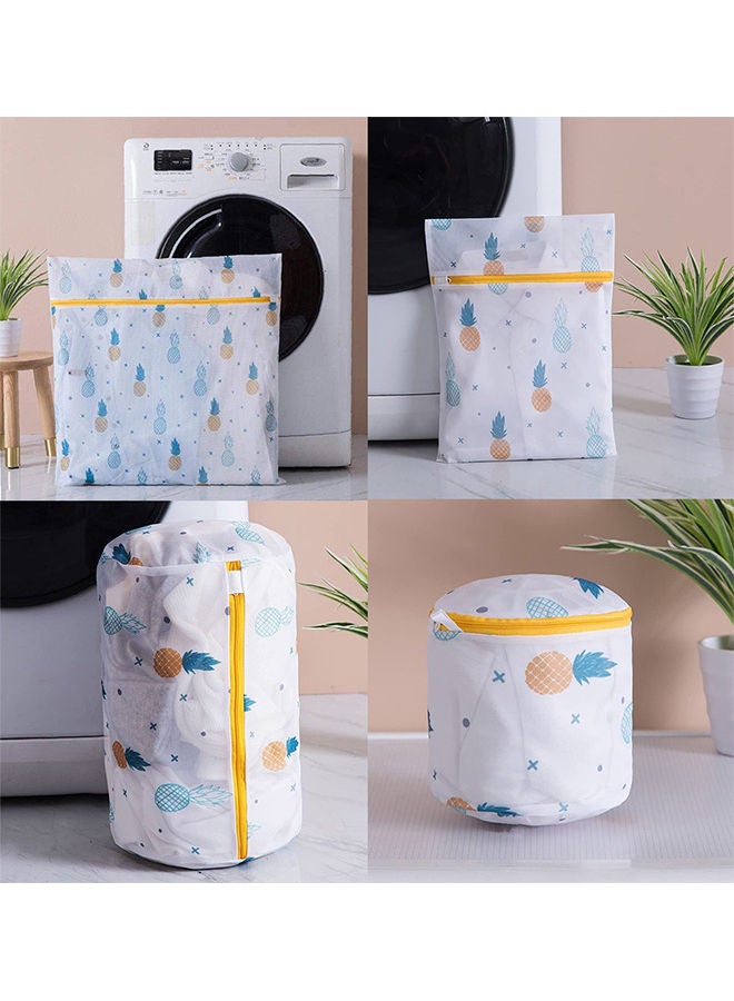 6 قطع من أكياس الغسيل الشبكية القابلة لإعادة الاستخدام للملابس الشهية مع سحاب ممتاز وطبعات أناناس متعدد الألوان 30 x 20 x 6سم - Image 4