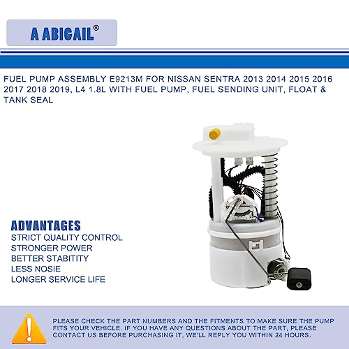 A ABIGAIL Fuel Pump Compatible with Sentra 2013 2014 2015 2016 2017 2018 2019, L4 1.8L, Replace# 170403SG0C E9213M, FG1549, SP4097M - Image 2