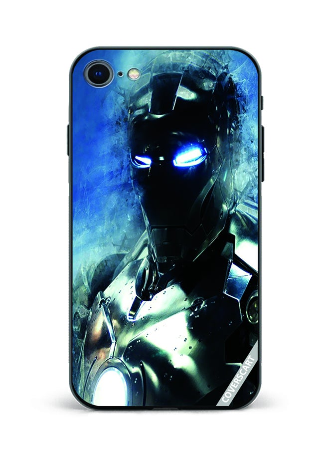 Protective Case Cover For Apple iPhone SE 2020 Real Steel Atom Design Multicolour