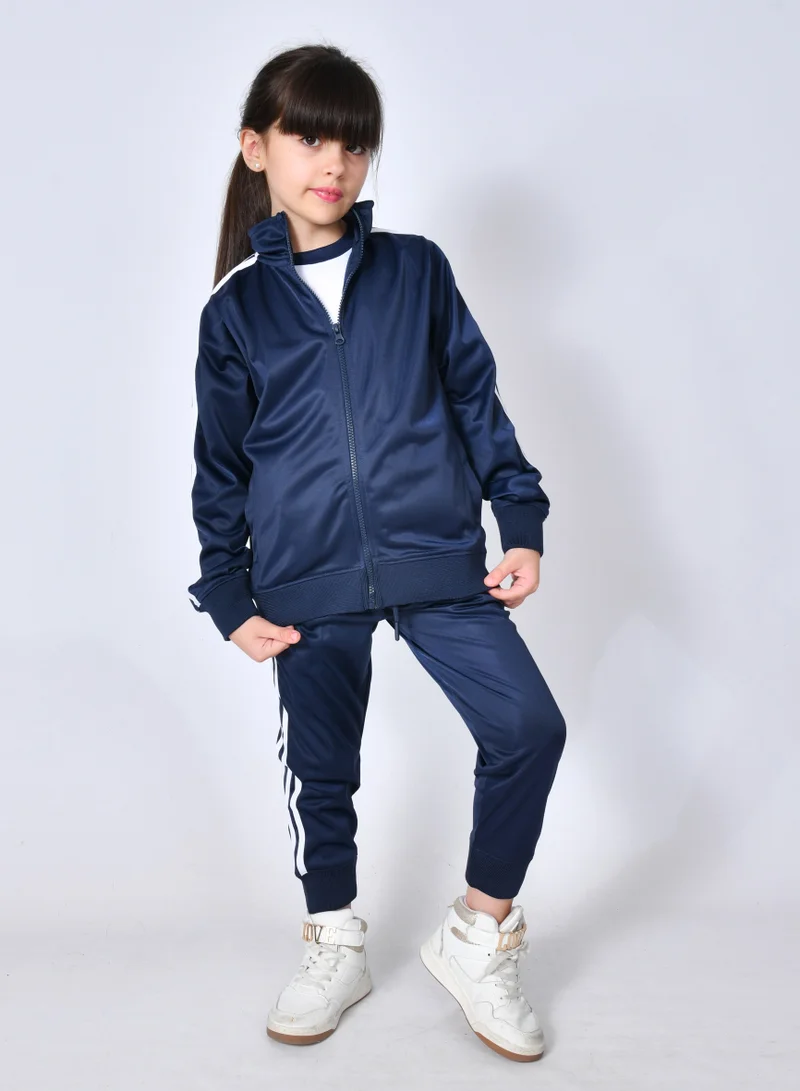 HAWRAA ABAYA Kids and Boys Tracksuit - Navy with Glitter