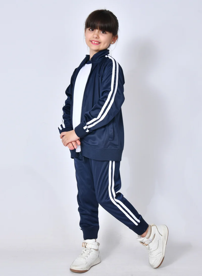 HAWRAA ABAYA Kids and Boys Tracksuit - Navy with Glitter