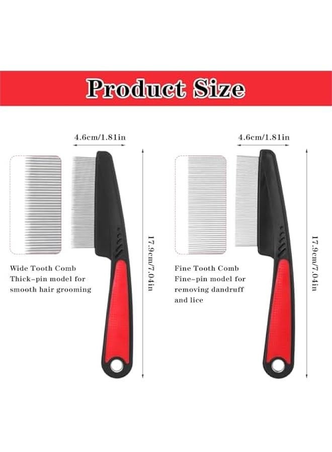 Stainless Steel Dandruff Comb, Wide Fine Tooth Hair Lice Combs High Strength Professional Scalp Care Tool Multifunctional Anti Static Pintail Comb for Women Men Adults Home Salon Pet Supplies - Image 5