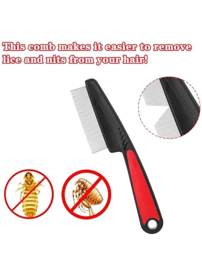 Stainless Steel Dandruff Comb, Wide Fine Tooth Hair Lice Combs High Strength Professional Scalp Care Tool Multifunctional Anti Static Pintail Comb for Women Men Adults Home Salon Pet Supplies - Image 4