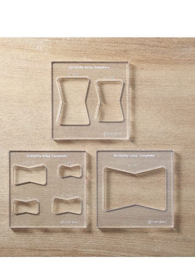 Butterfly Inlay Template Set Decorative Templates and Router Template for Woodworking Router Jig Template 3 Pcs Butterfly Inlay Template