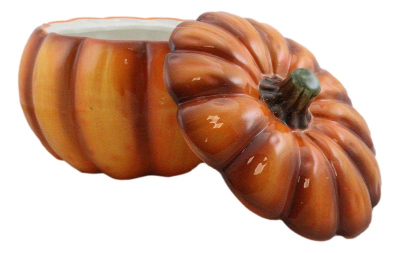 Ebros Gift Ebros 6" Diameter Home And Kitchen Gourmet Vegetable Pumpkin Soup Or Dessert Bowl With Lid Ceramic Decor Dinnerware For Halloween Pumpkins Party Accent (1) - Image 5