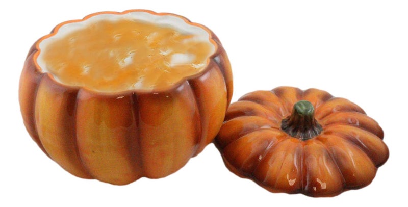 Ebros Gift Ebros 6" Diameter Home And Kitchen Gourmet Vegetable Pumpkin Soup Or Dessert Bowl With Lid Ceramic Decor Dinnerware For Halloween Pumpkins Party Accent (1) - Image 4