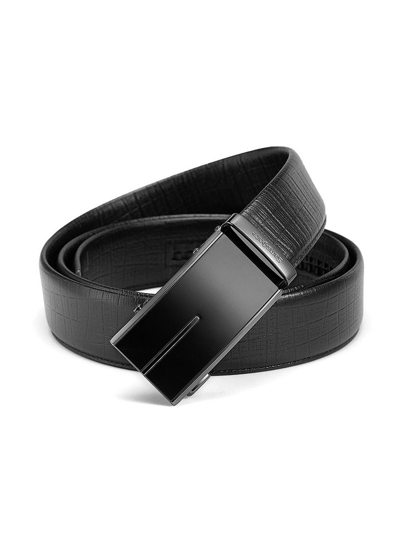 Samsonite Aamir II BIZ Auto Plate 03 Leather Belt, Black|Stylish|Premium Quality|Hole Free Belt - Image 1