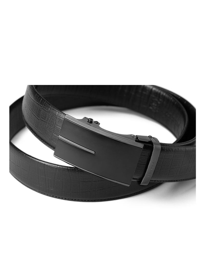 Samsonite Aamir II BIZ Auto Plate 03 Leather Belt, Black|Stylish|Premium Quality|Hole Free Belt - Image 3