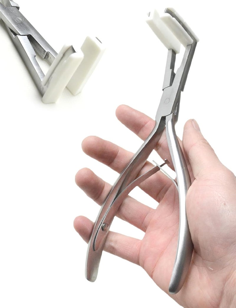 Luwigs Tape In Hair Extensions Plier Silvery Stainless Steel Flat Surface Sealing Calmp Hair Extensions Tool for Women