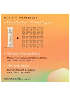 علة جيدة Gut Balance SuperGut Stick لصحة الأمعاء، والهضم القوي والبروبيوتيك المناعي، والإينولين مع فيتامين C للرجال والنساء - حزمة 15 يومًا  - Image 5