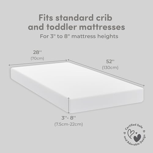 Sweety Fox Cotton Crib Sheets 2 Pack – Sweety Fox Mini Fitted Sheets for Baby Boys and Girls, Soft Jersey Knit for Crib or Toddler Bed, White - Image 4