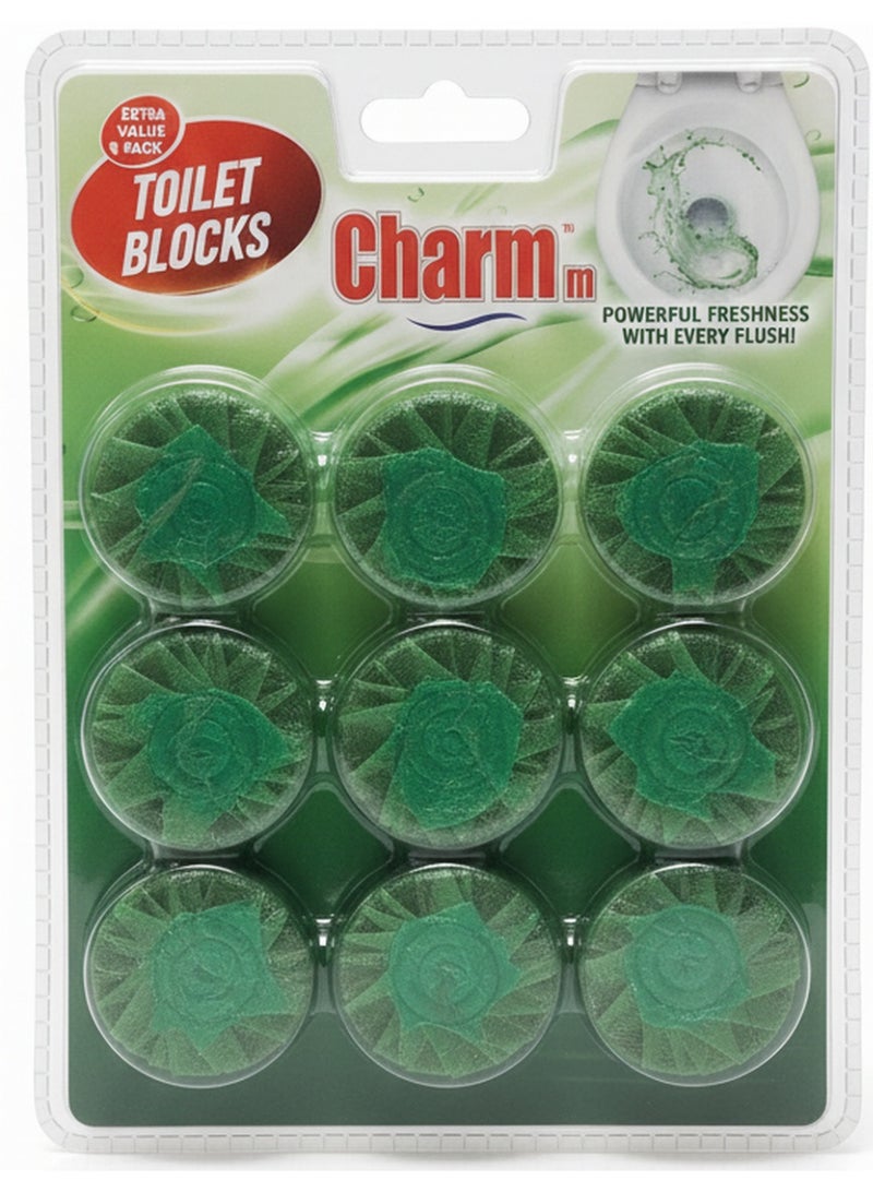 تشارم مجموعة مكعبات المرحاض الخضراء 9 قطع - Image 1
