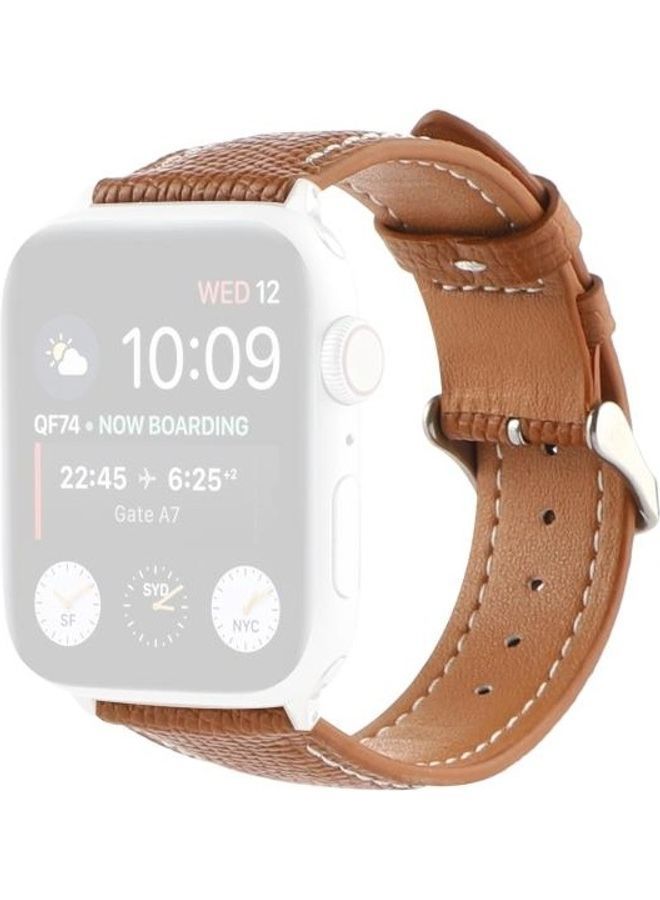 NIBEMINENT Replacement Watchbands For Apple Watch Series 7 45mm/6 & SE 5 4 44mm/3 2 1 42mm Brown - Image 2