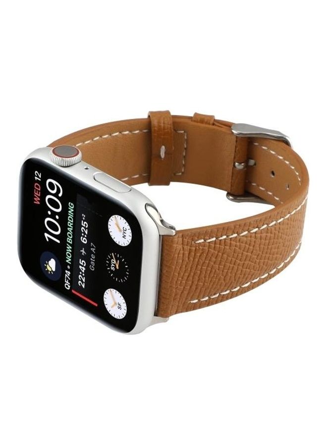 NIBEMINENT Replacement Watchbands For Apple Watch Series 7 45mm/6 & SE 5 4 44mm/3 2 1 42mm Brown - Image 4