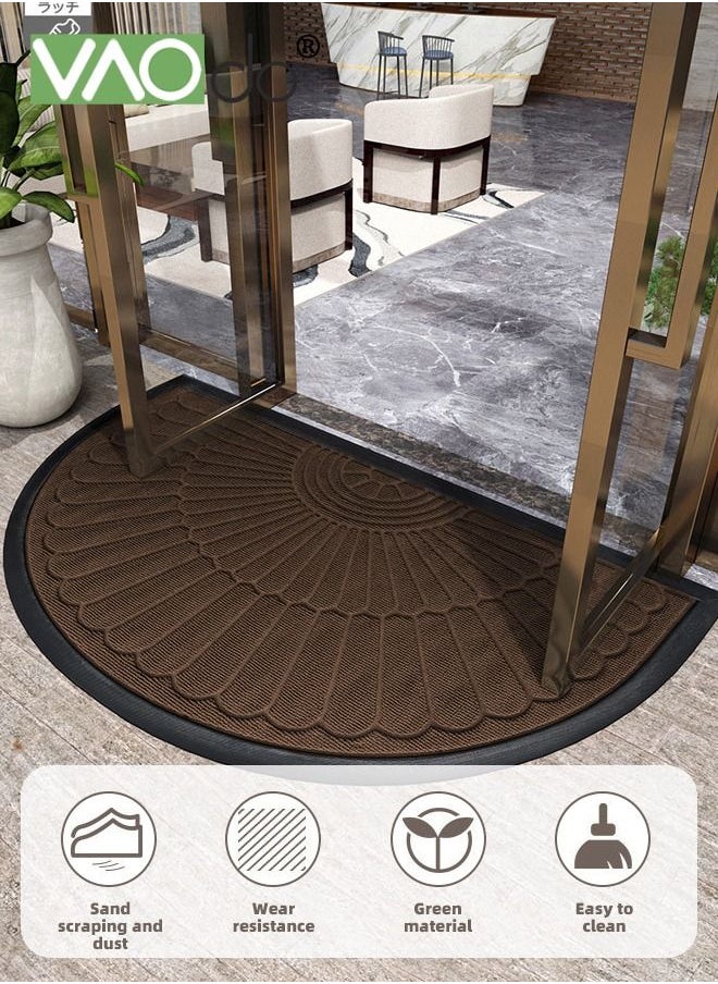 VAOdo Half Round Door Mat Simple Homestyle Non-Slip Half Circle Rug with Weeping Holes Durable Half Circle Door Mat Beveled Boho Door Mat for Entryway Patio Garage Bathroom 60*90CM  - Image 3