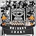 BORAMDO Whiskey Birthday Decorations for Men Aged to Perfection Birthday Party Supplies with Backdrop Tablecloth Whiskey Bar Banner Balloon Garland Poster for Men Adult Beer Party Decor - Image 2