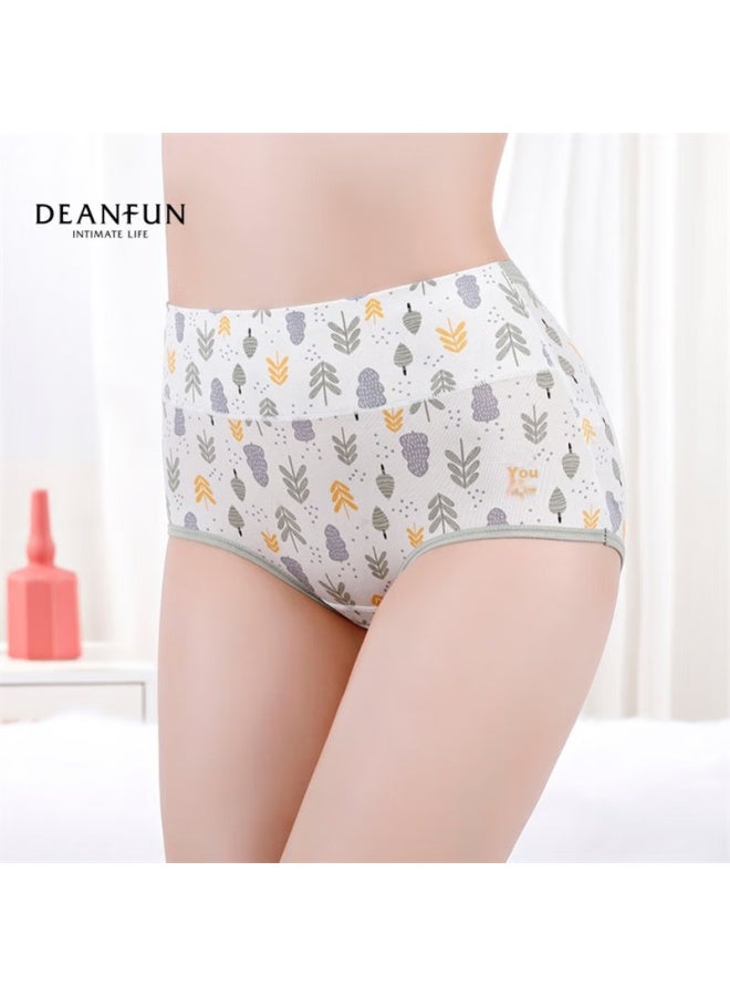 Deanfun Women's Underwear, 95% Cotton, Printed, Mid To High Waist, Tummy Control, Women's Boyshorts, 4-pack Gift Box, Size L - Image 3