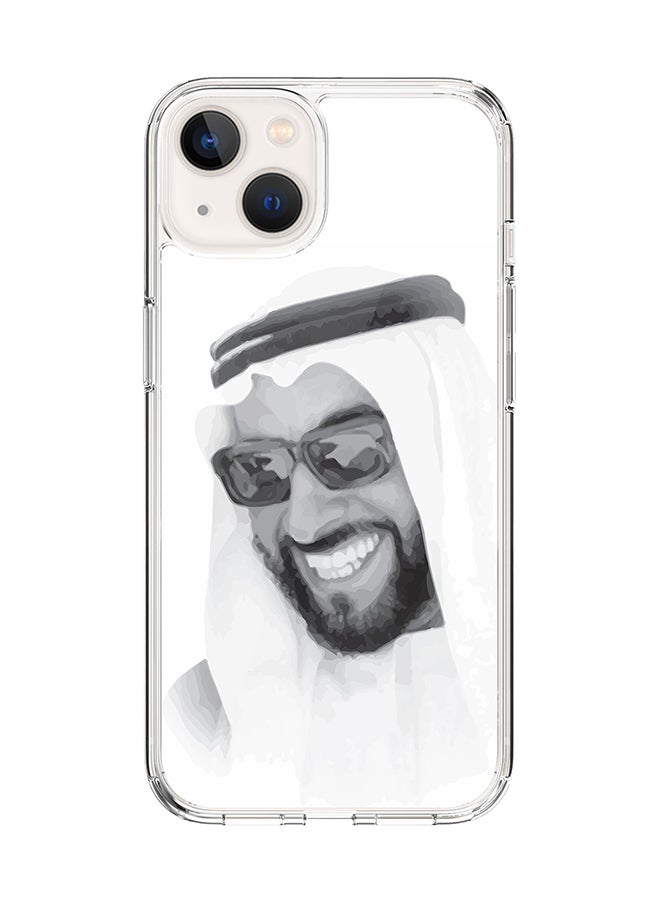 Stylizedd Classic Clear for Apple iPhone 14 Case Hybrid Soft Cover Flexible Edges Anti Drop TPU PC Gel Thin Transparent Cover [ Designed for Apple iPhone 14 ] - Zayed Our Father Full Print